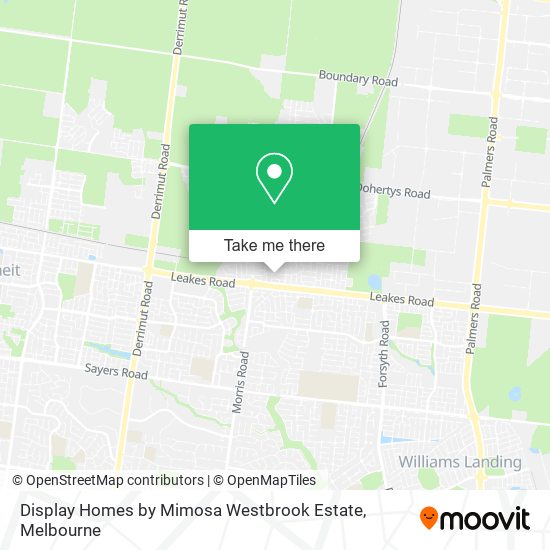 Display Homes by Mimosa Westbrook Estate map