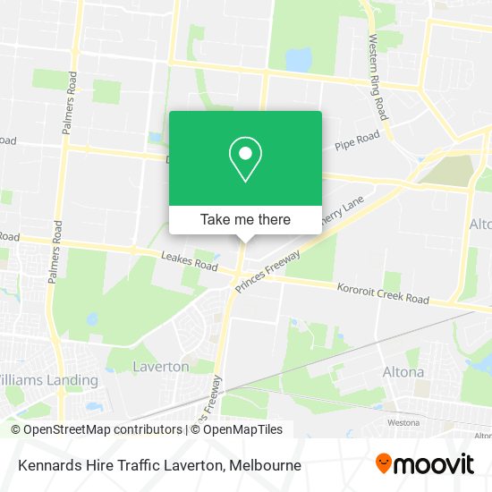 Mapa Kennards Hire Traffic Laverton