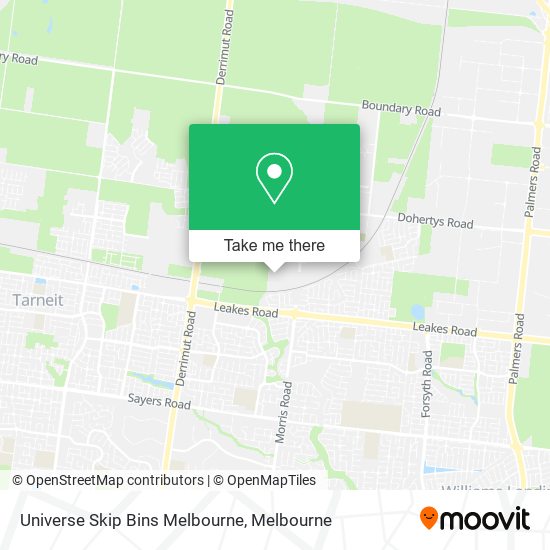 Universe Skip Bins Melbourne map