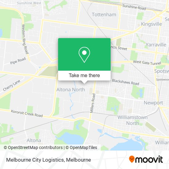 Melbourne City Logistics map