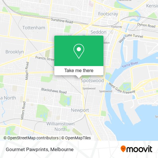 Gourmet Pawprints map