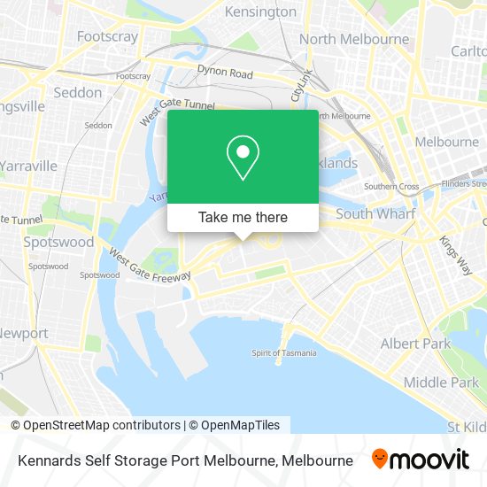Kennards Self Storage Port Melbourne map