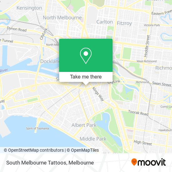 South Melbourne Tattoos map