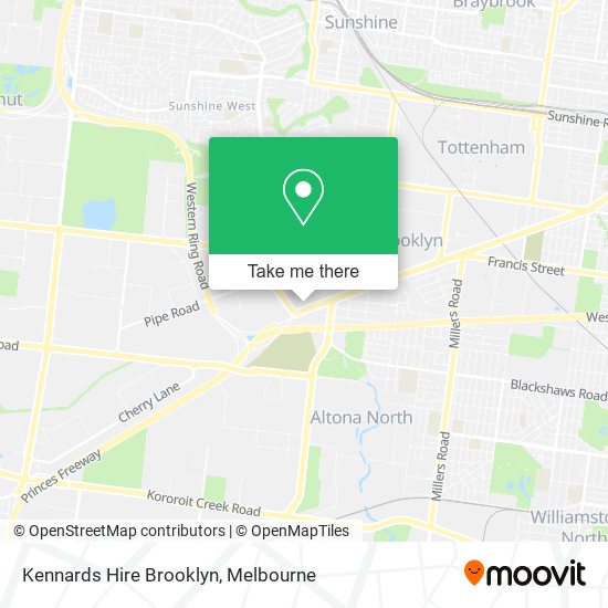 Kennards Hire Brooklyn map