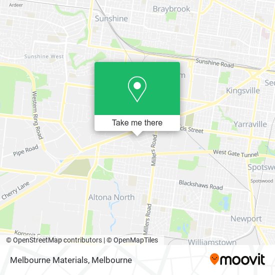 Melbourne Materials map