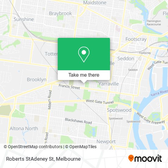 Roberts StAdeney St map