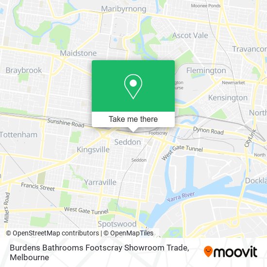 Burdens Bathrooms Footscray Showroom Trade map