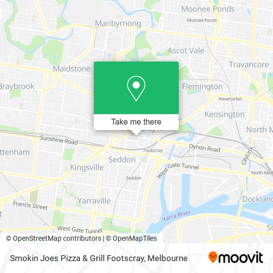 Mapa Smokin Joes Pizza & Grill Footscray