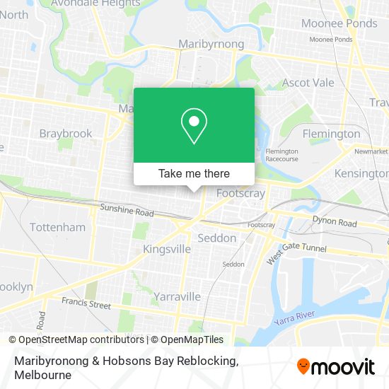 Mapa Maribyronong & Hobsons Bay Reblocking