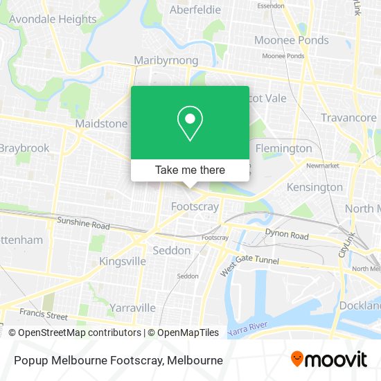 Popup Melbourne Footscray map