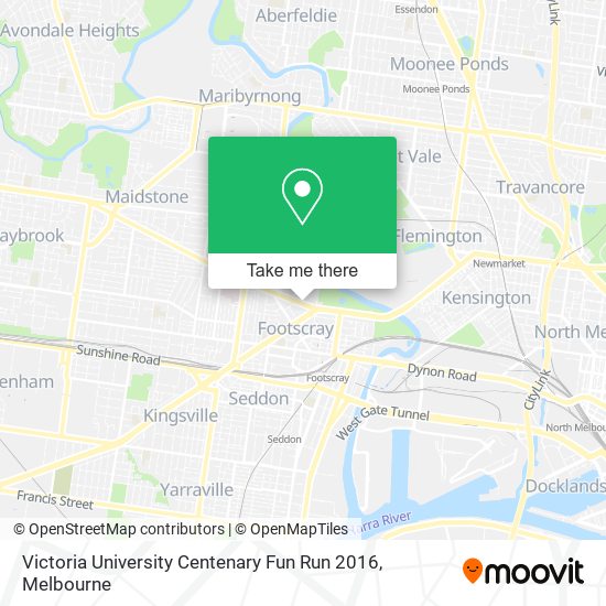 Mapa Victoria University Centenary Fun Run 2016