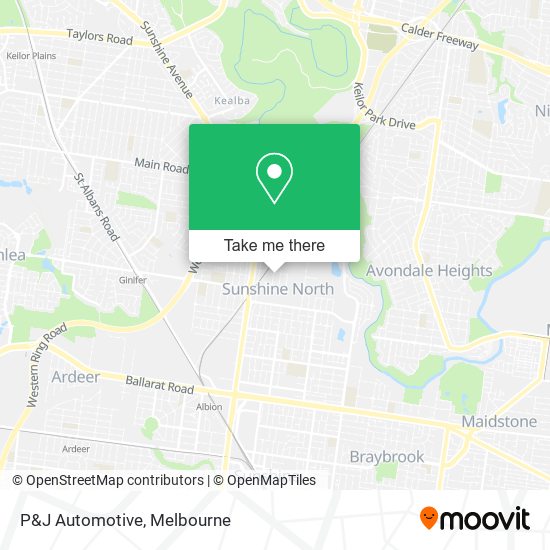 P&J Automotive map