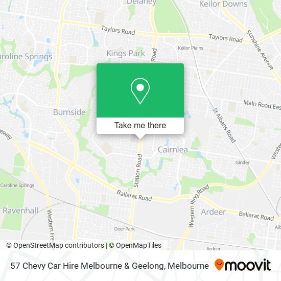 57 Chevy Car Hire Melbourne & Geelong map