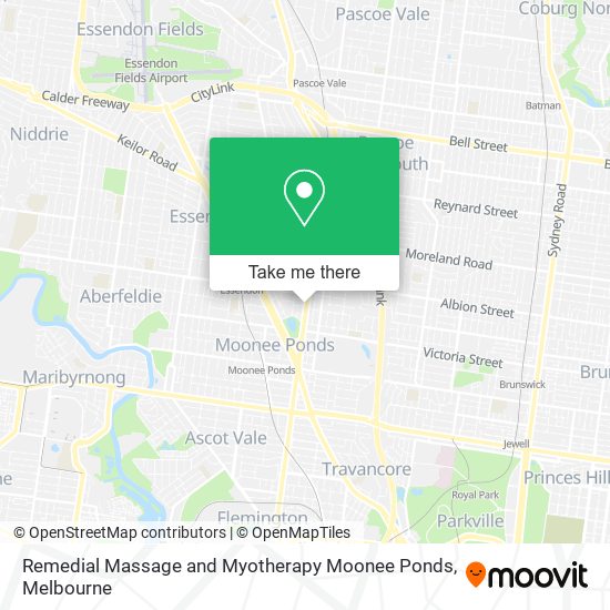 Remedial Massage and Myotherapy Moonee Ponds map