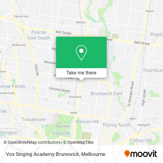 Mapa Vox Singing Academy Brunswick