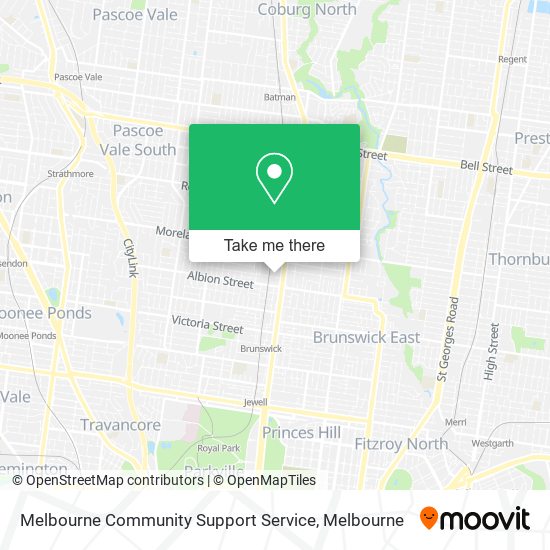 Melbourne Community Support Service map