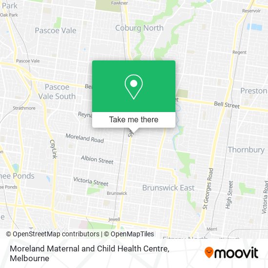 Moreland Maternal and Child Health Centre map