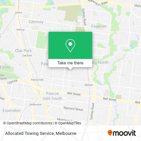 Allocated Towing Service map