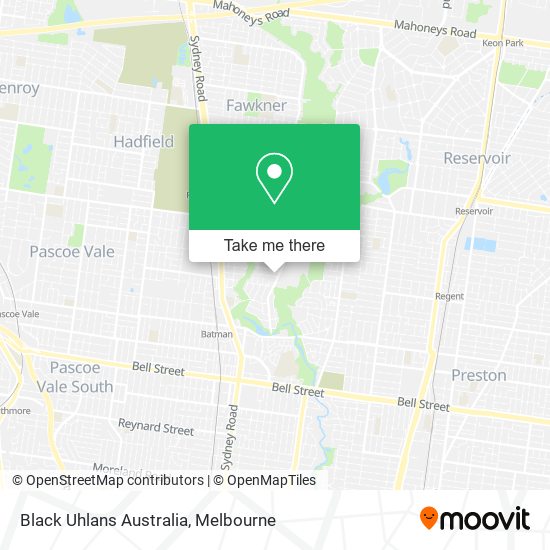 Black Uhlans Australia map