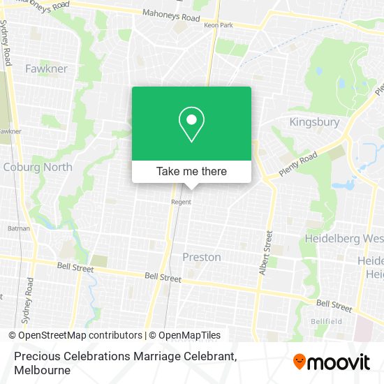 Mapa Precious Celebrations Marriage Celebrant