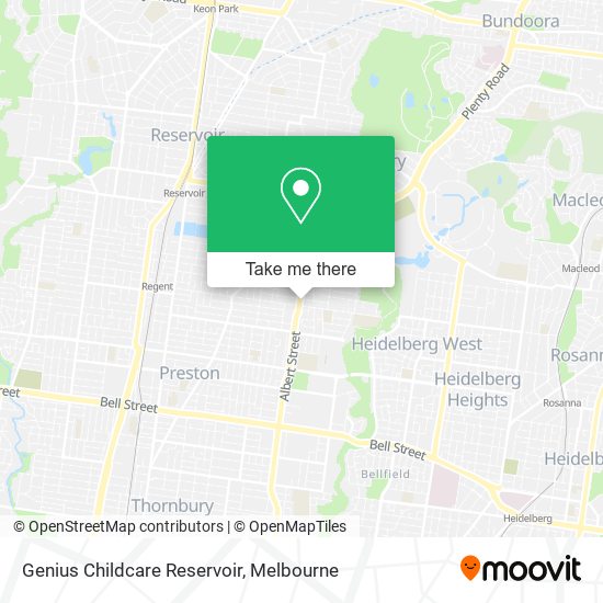 Genius Childcare Reservoir map