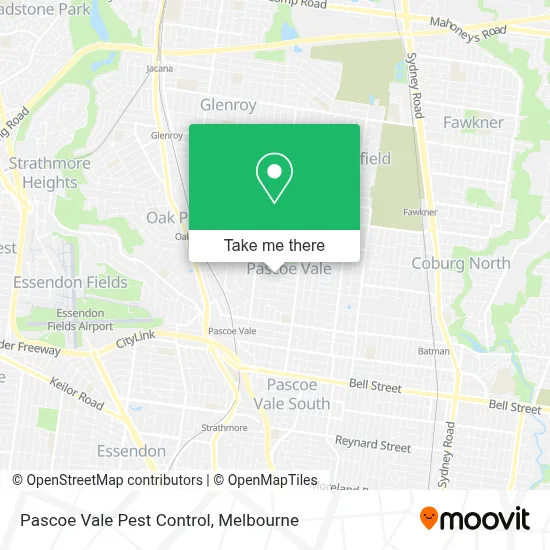 Mapa Pascoe Vale Pest Control