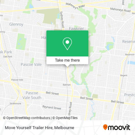 Move Yourself Trailer Hire map