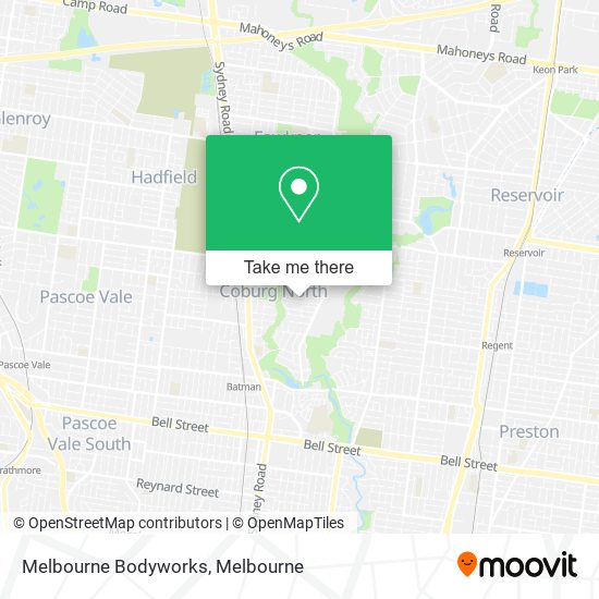 Mapa Melbourne Bodyworks