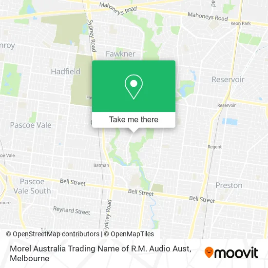 Morel Australia Trading Name of R.M. Audio Aust map