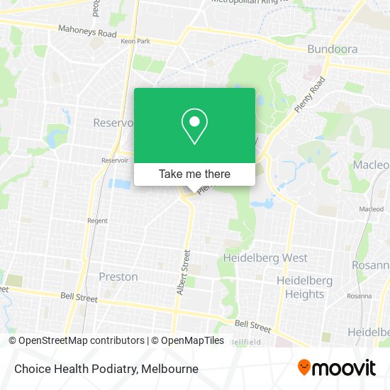 Choice Health Podiatry map