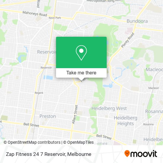 Zap Fitness 24 7 Reservoir map