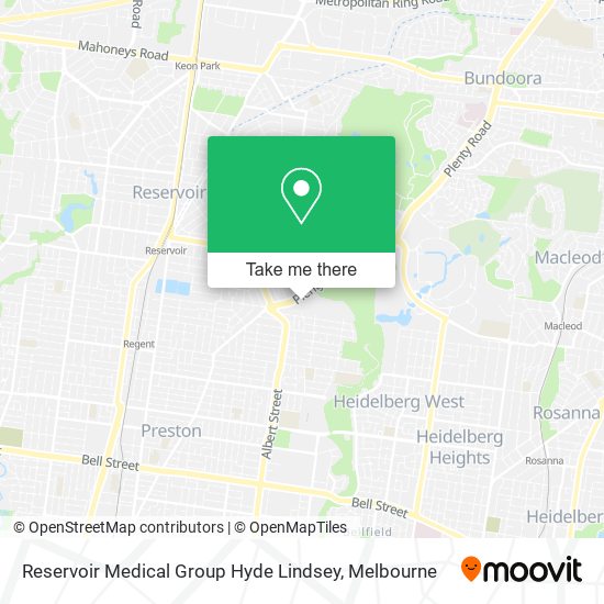 Reservoir Medical Group Hyde Lindsey map
