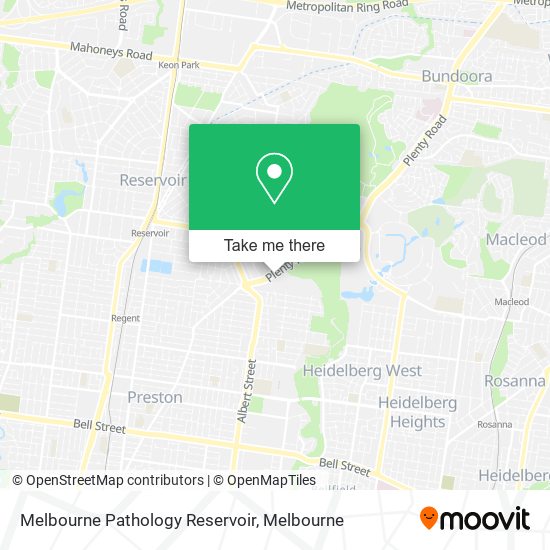 Melbourne Pathology Reservoir map