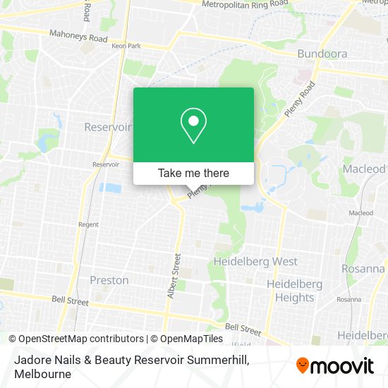 Jadore Nails & Beauty Reservoir Summerhill map