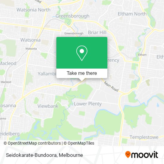 Seidokarate-Bundoora map
