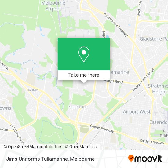 Jims Uniforms Tullamarine map