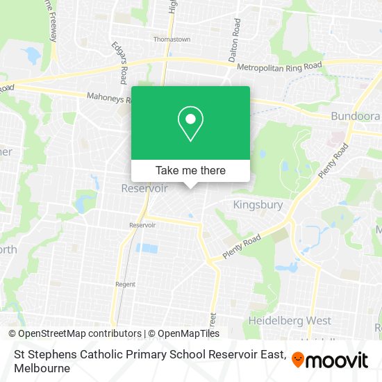 St Stephens Catholic Primary School Reservoir East map
