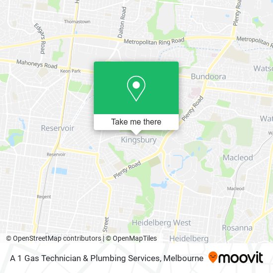 A 1 Gas Technician & Plumbing Services map