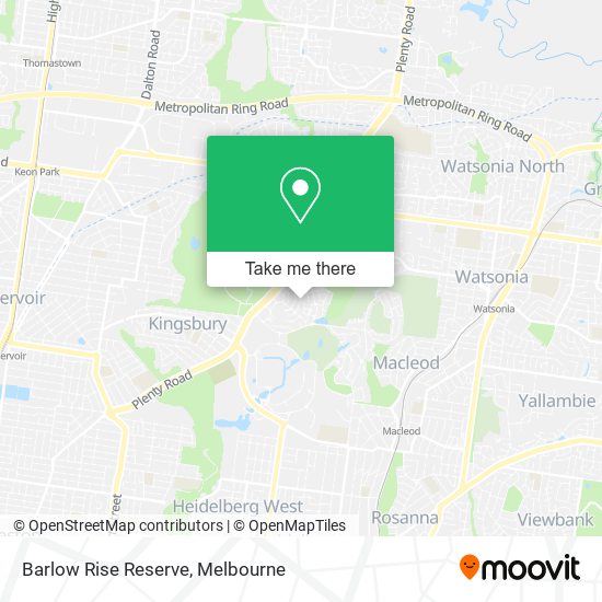 Barlow Rise Reserve map