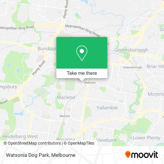 Watsonia Dog Park map