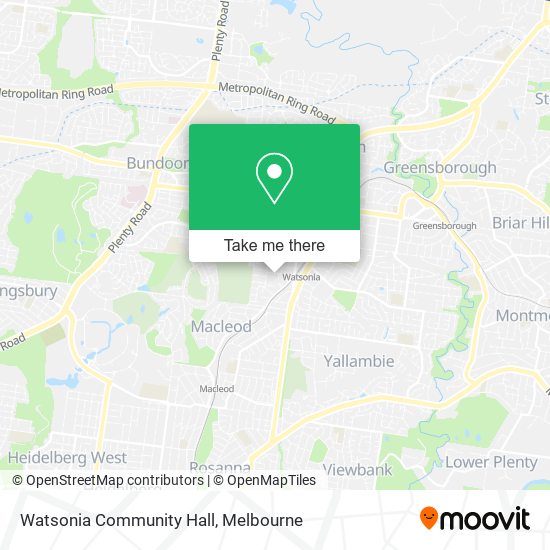 Watsonia Community Hall map