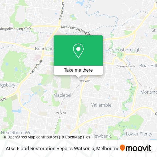 Atss Flood Restoration Repairs Watsonia map
