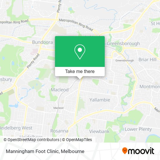 Manningham Foot Clinic map