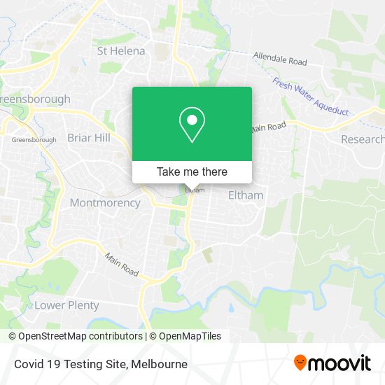Covid 19 Testing Site map
