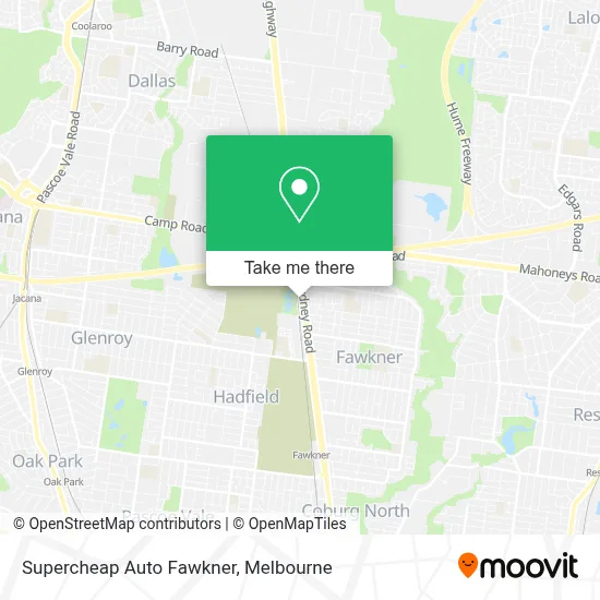 Mapa Supercheap Auto Fawkner