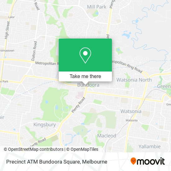 Precinct ATM Bundoora Square map