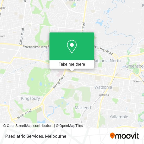 Paediatric Services map
