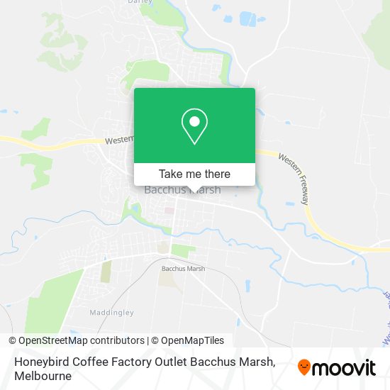 Honeybird Coffee Factory Outlet Bacchus Marsh map