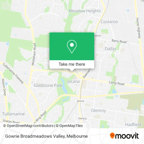 Gowrie Broadmeadows Valley map