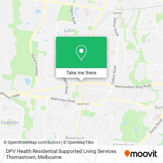 DPV Health Residential Supported Living Services Thomastown map